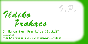 ildiko prahacs business card